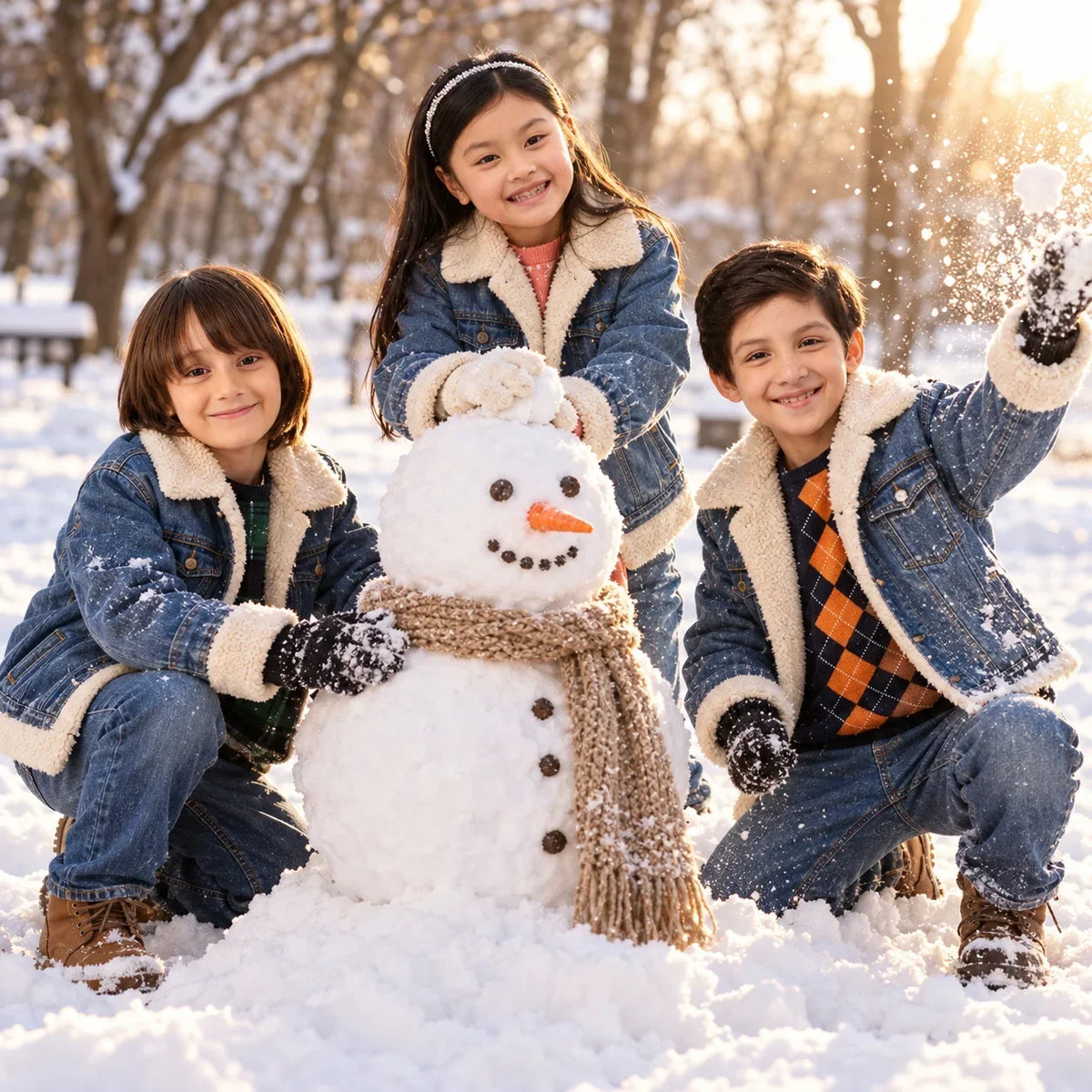 children in snow