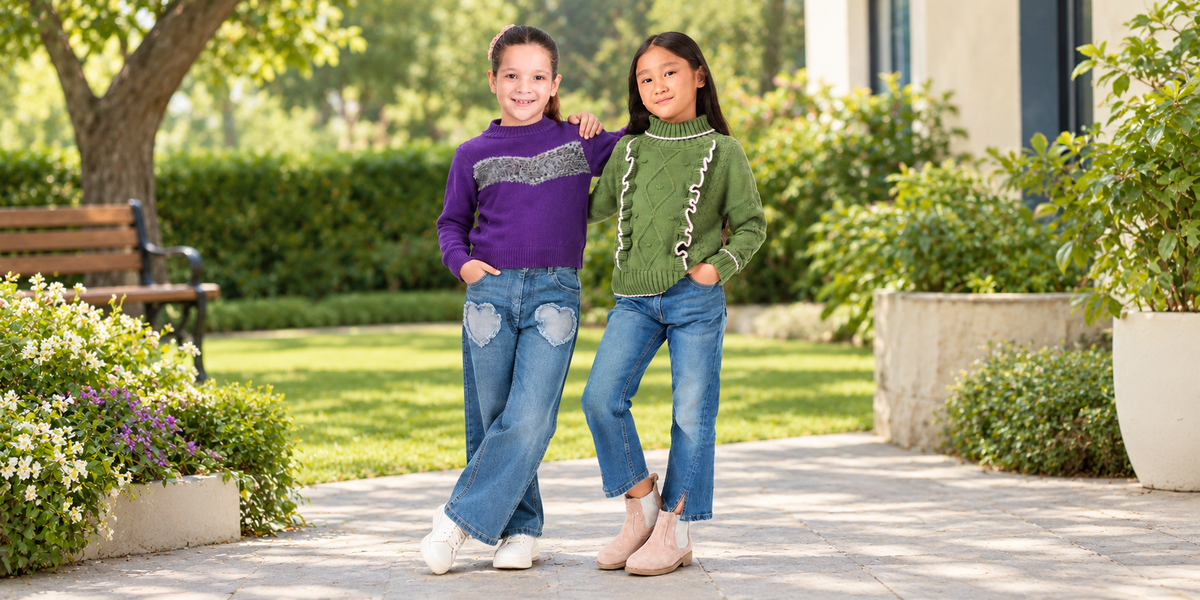Girls in winter collection