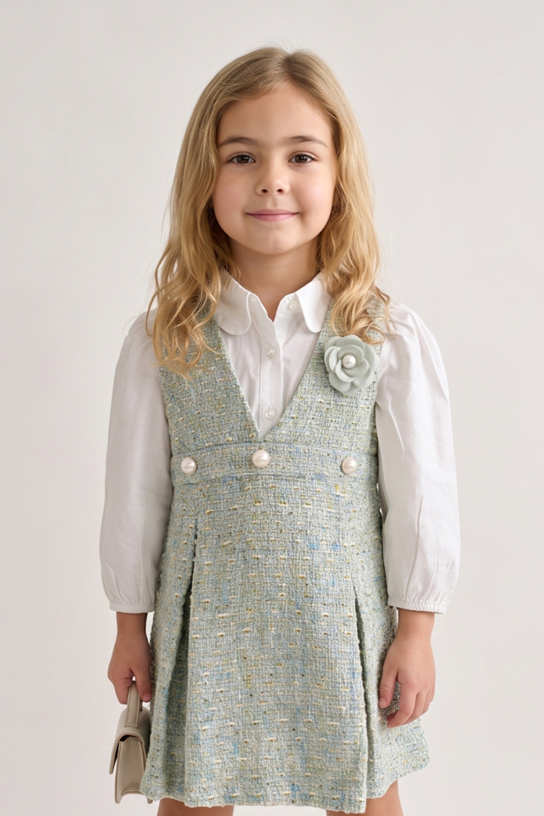Baby Girls Multi Boucle Embellished Shirt Set