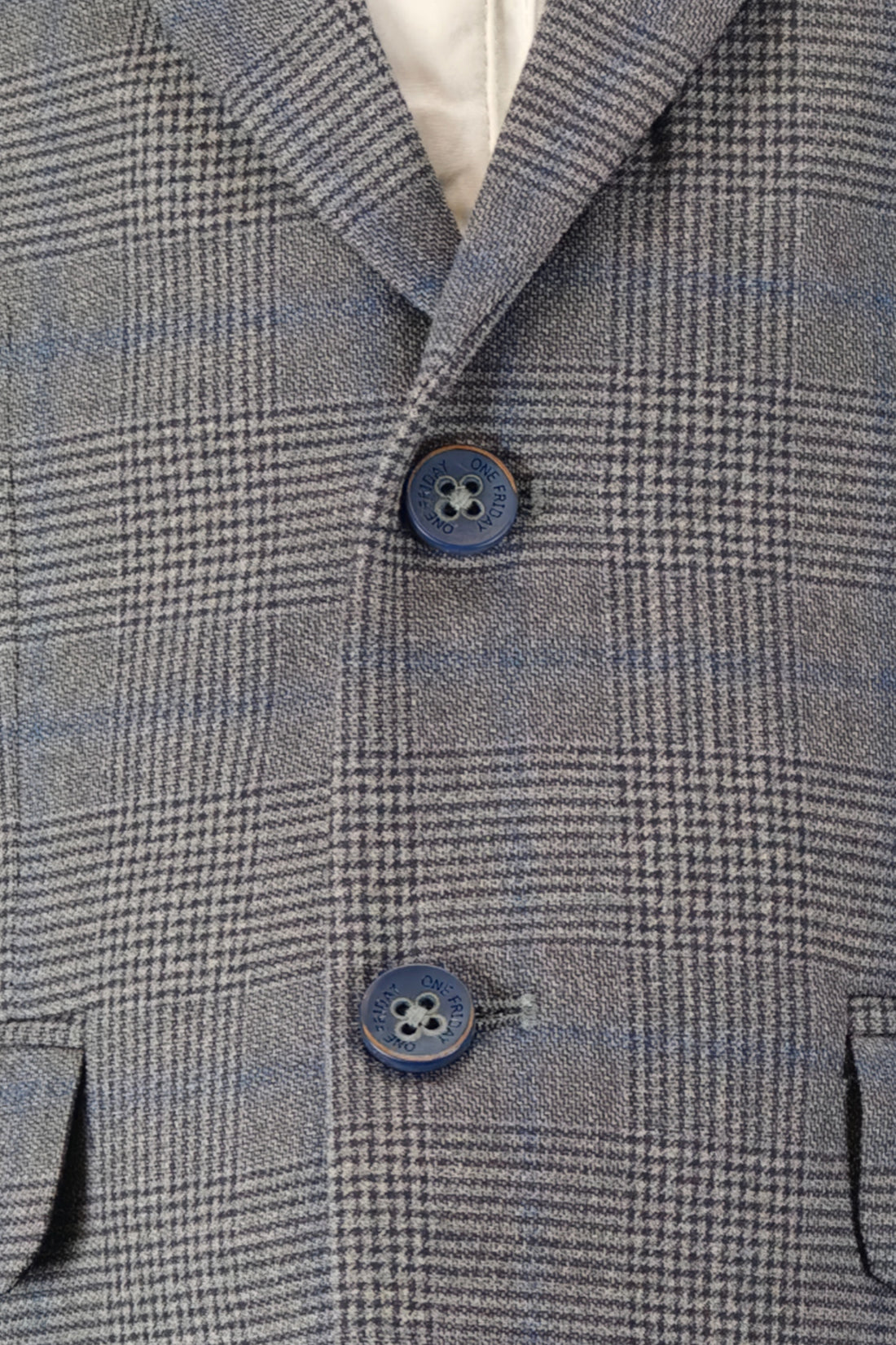Boys Grey Solid Twill Blazer