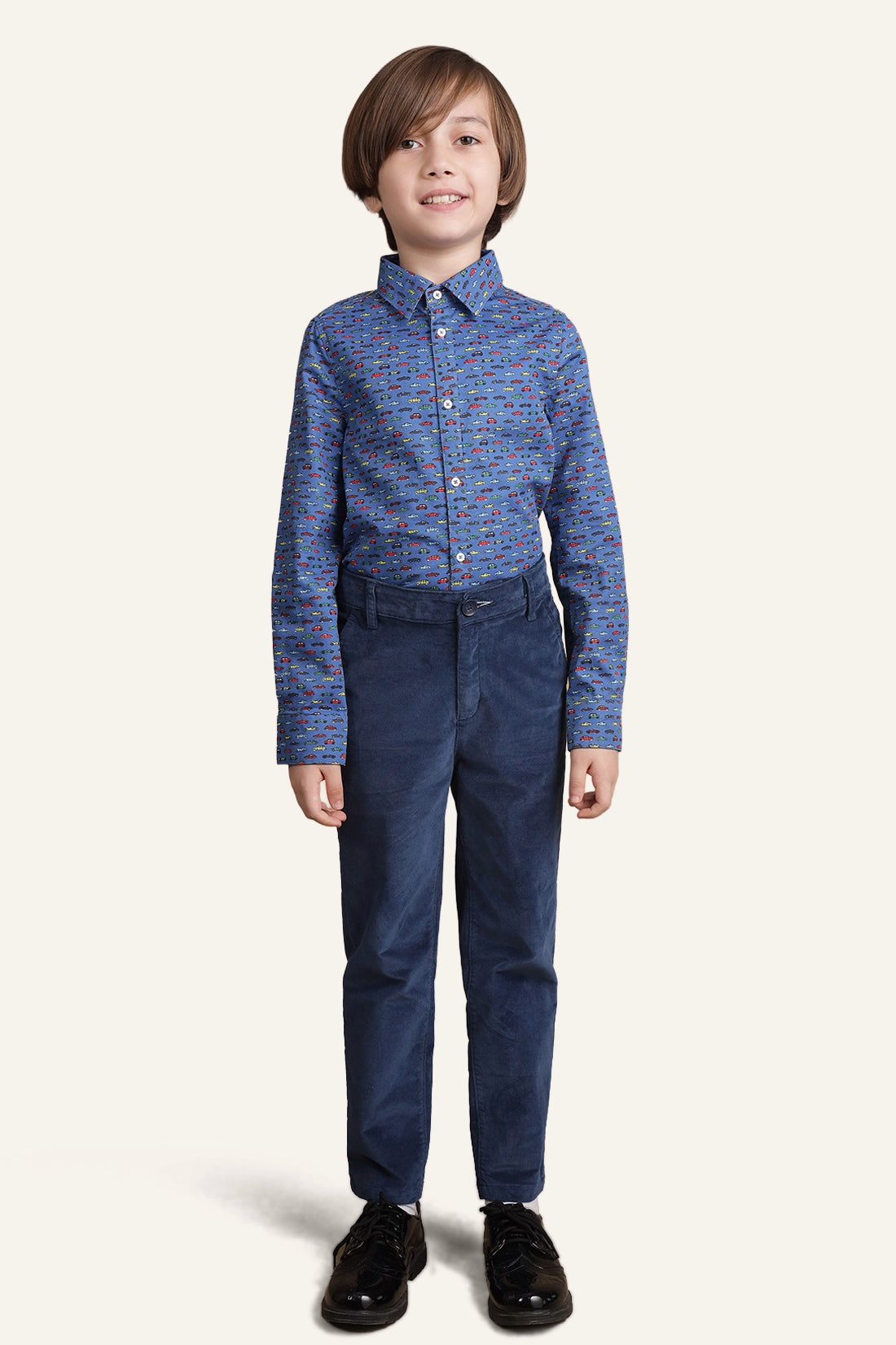 Boys Navy Blue Straight Fit Trouser