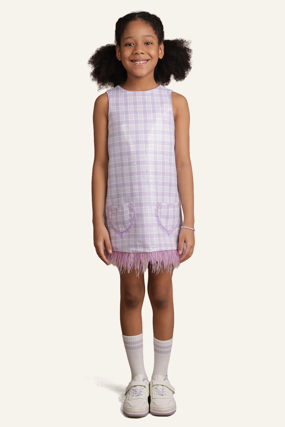 Girls Lavender Sequinned Dress