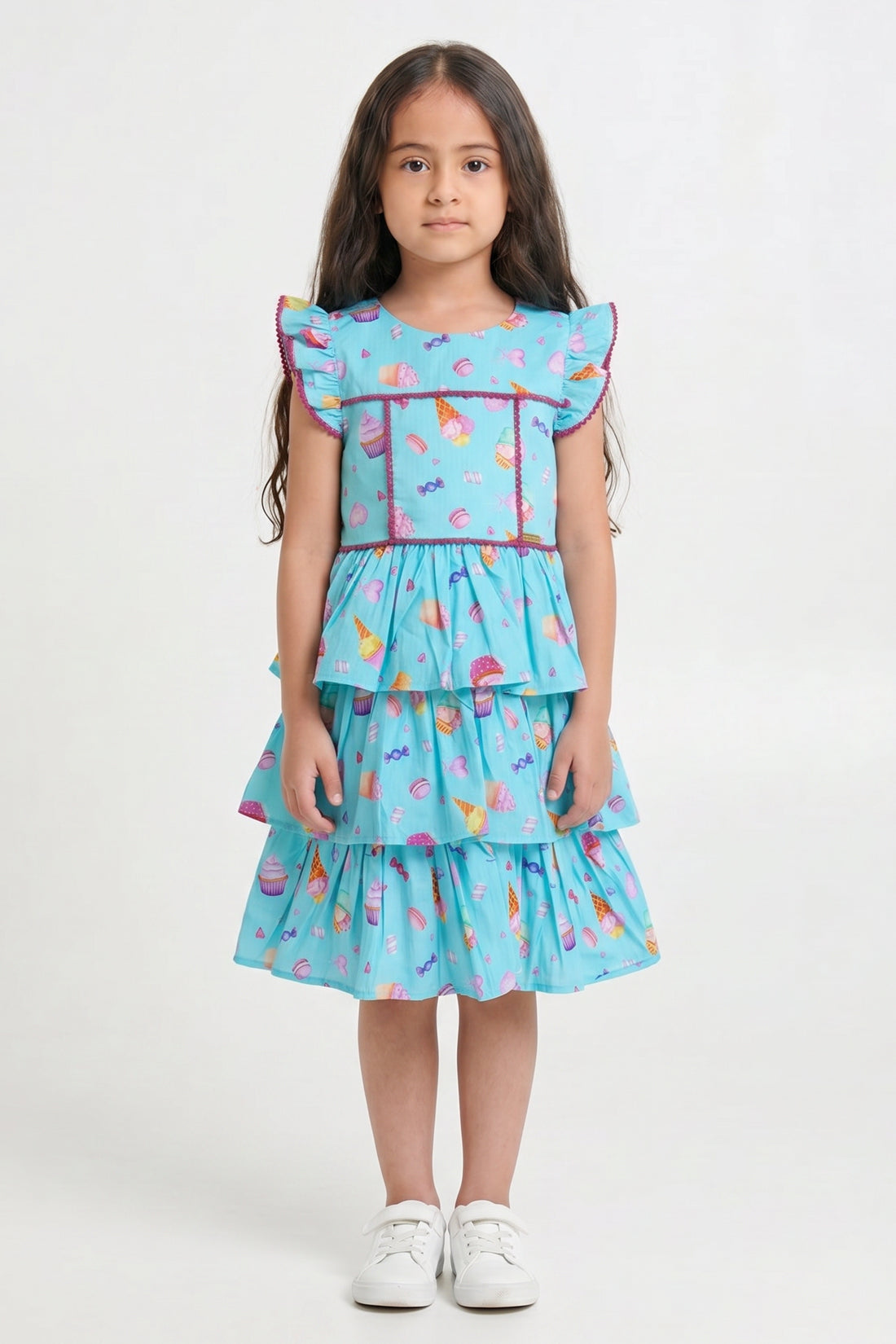 Girls Multi Animal Print Party Dress