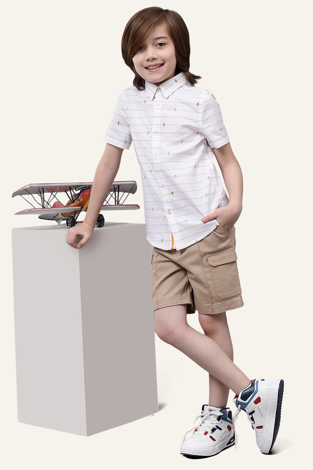 Boys Off White Casual Shirt