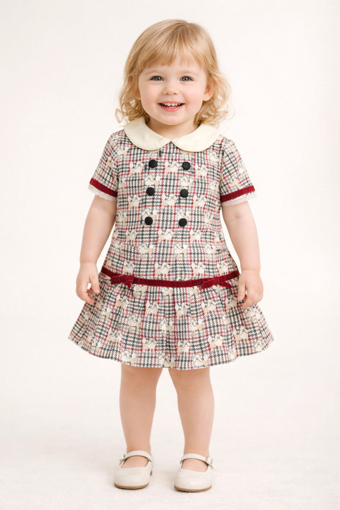 Baby Girls Multi Check Cotton Dress