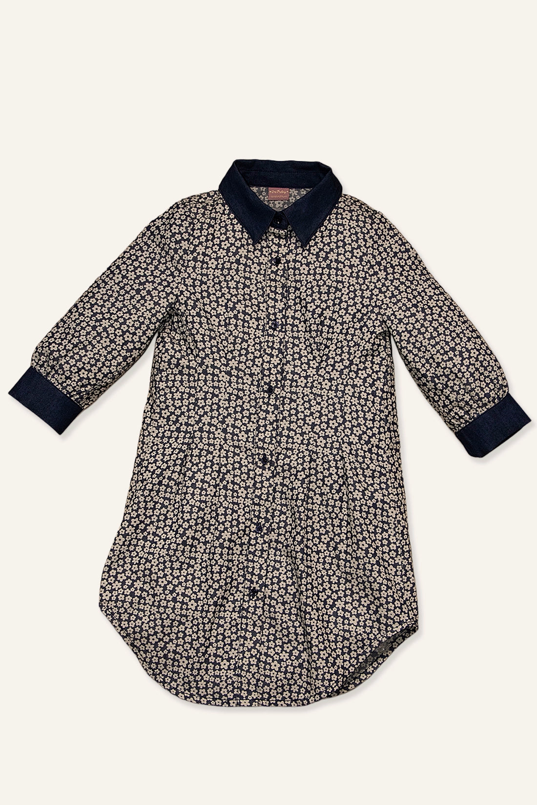 Girls Blue Floral Print Dress