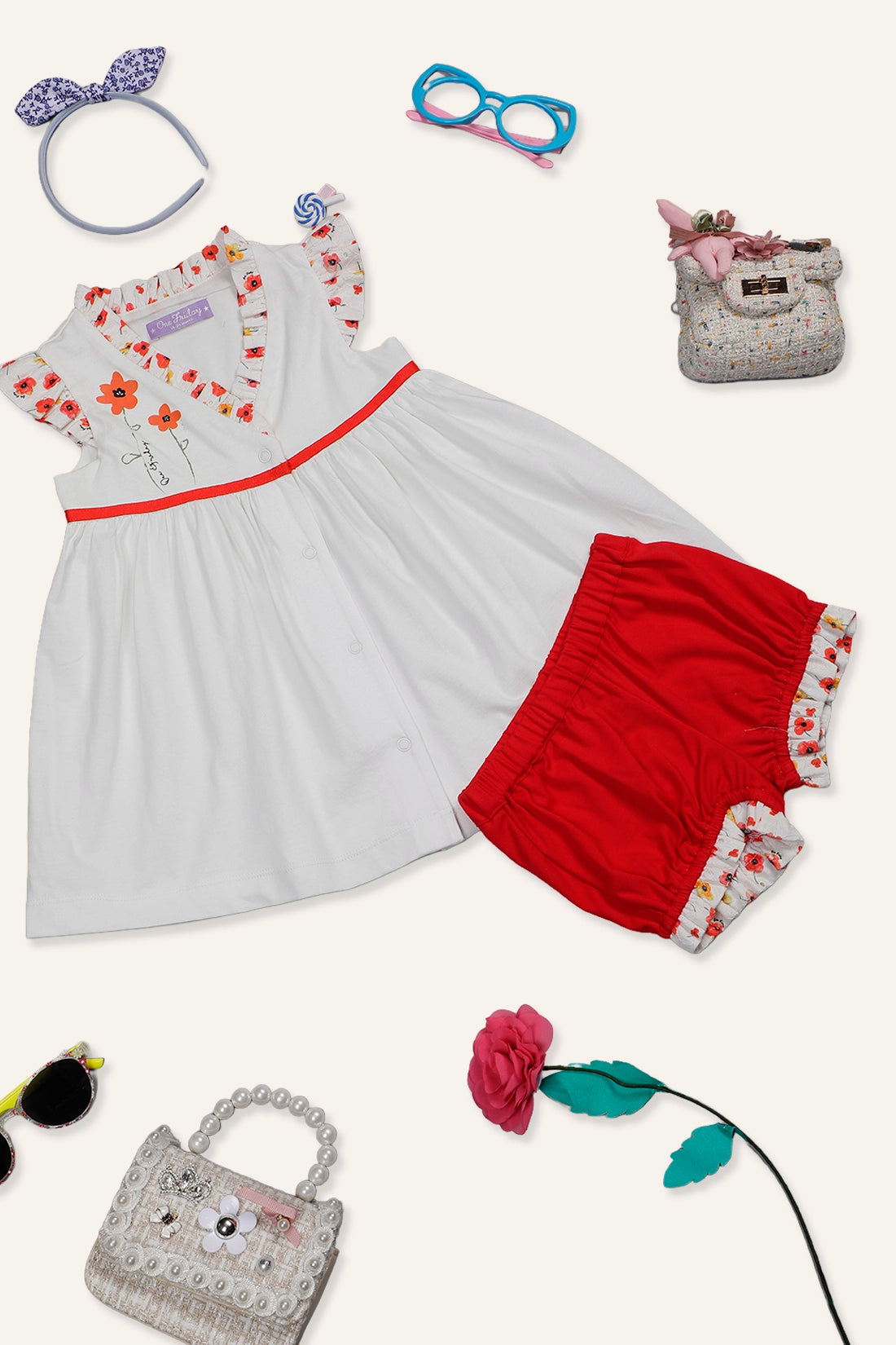 बेबी गर्ल्स फ्लोरल लेसेड ड्रेस