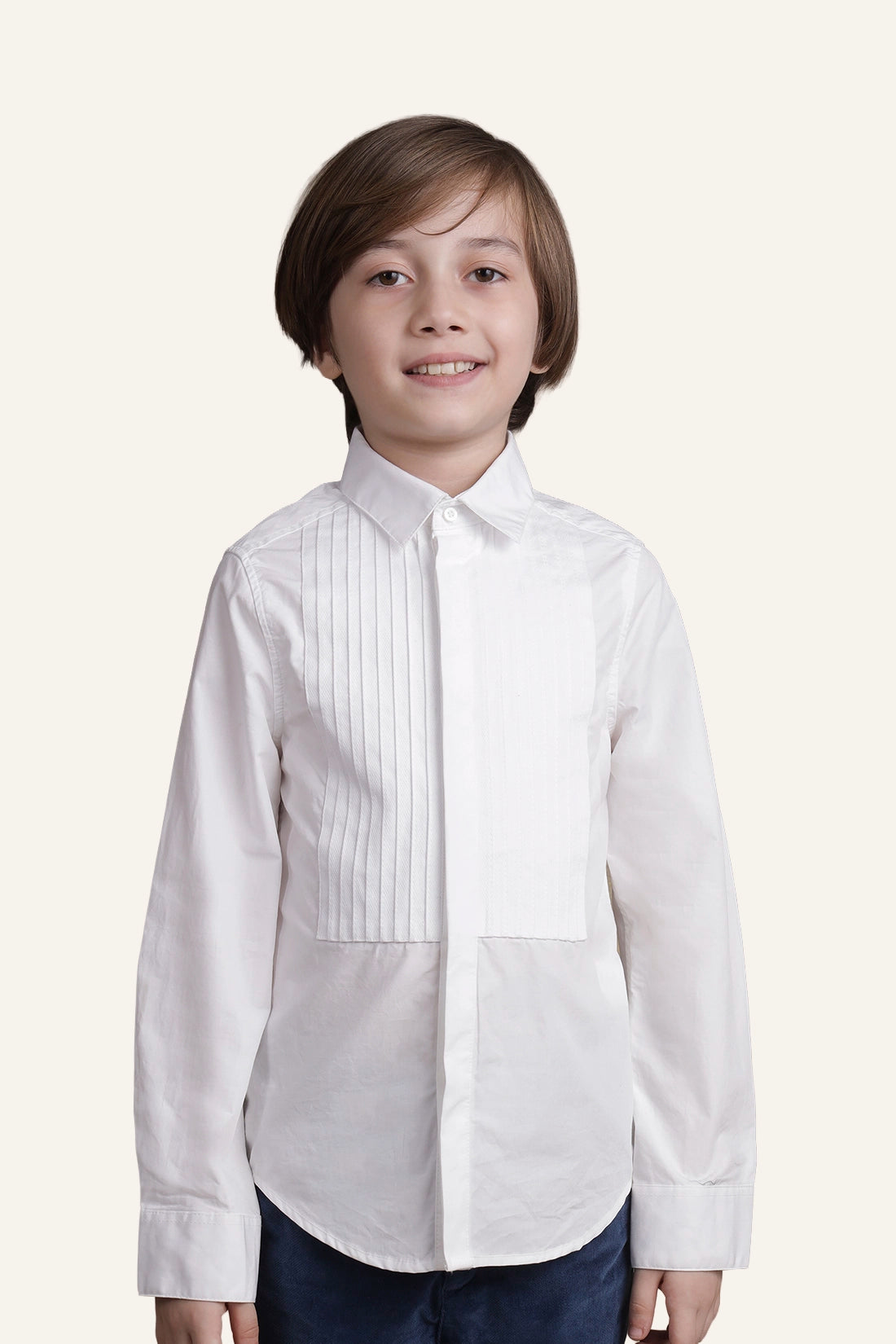 Boys White Full Sleeves Shirt