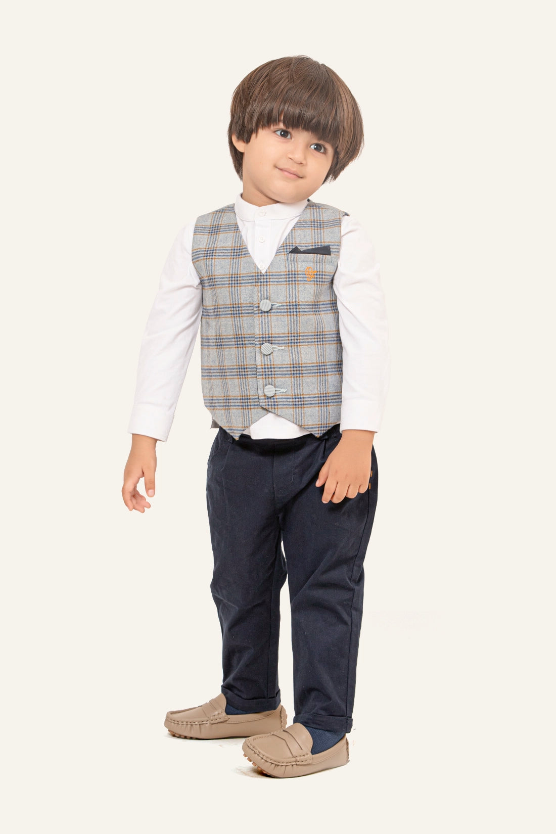 बेबी बॉयज़ ब्लू एम्ब्रॉयडर्ड ट्राउज़र