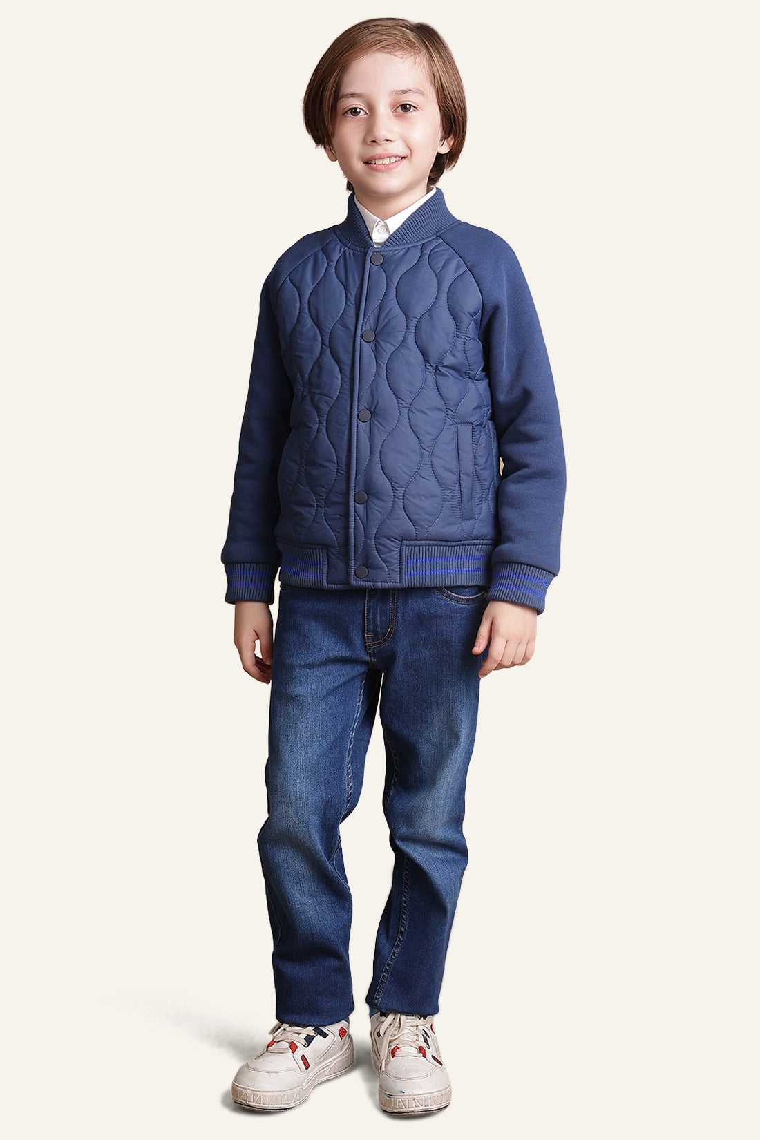 Boys Navy Blue Quilted Jacket