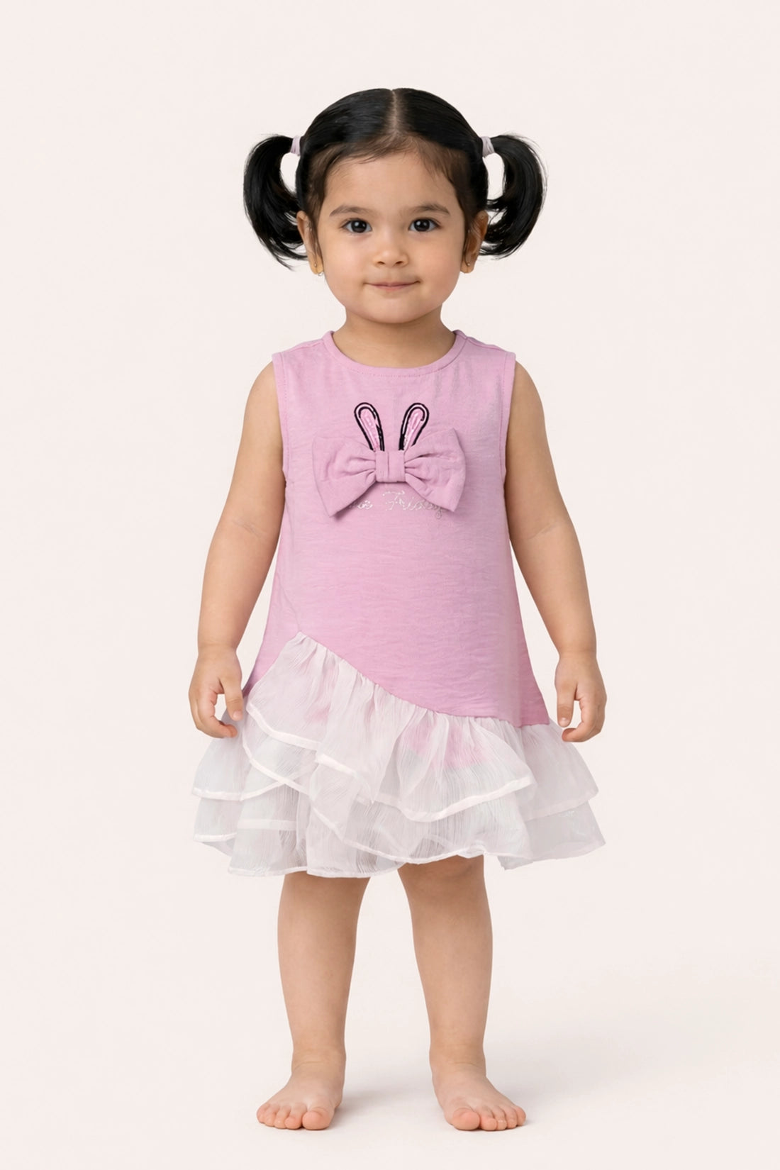 Baby Girls Pink Solid Cotton Dress