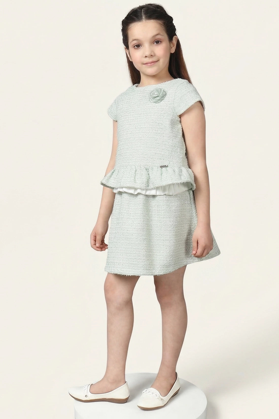 Girls Green Knitted Skirt