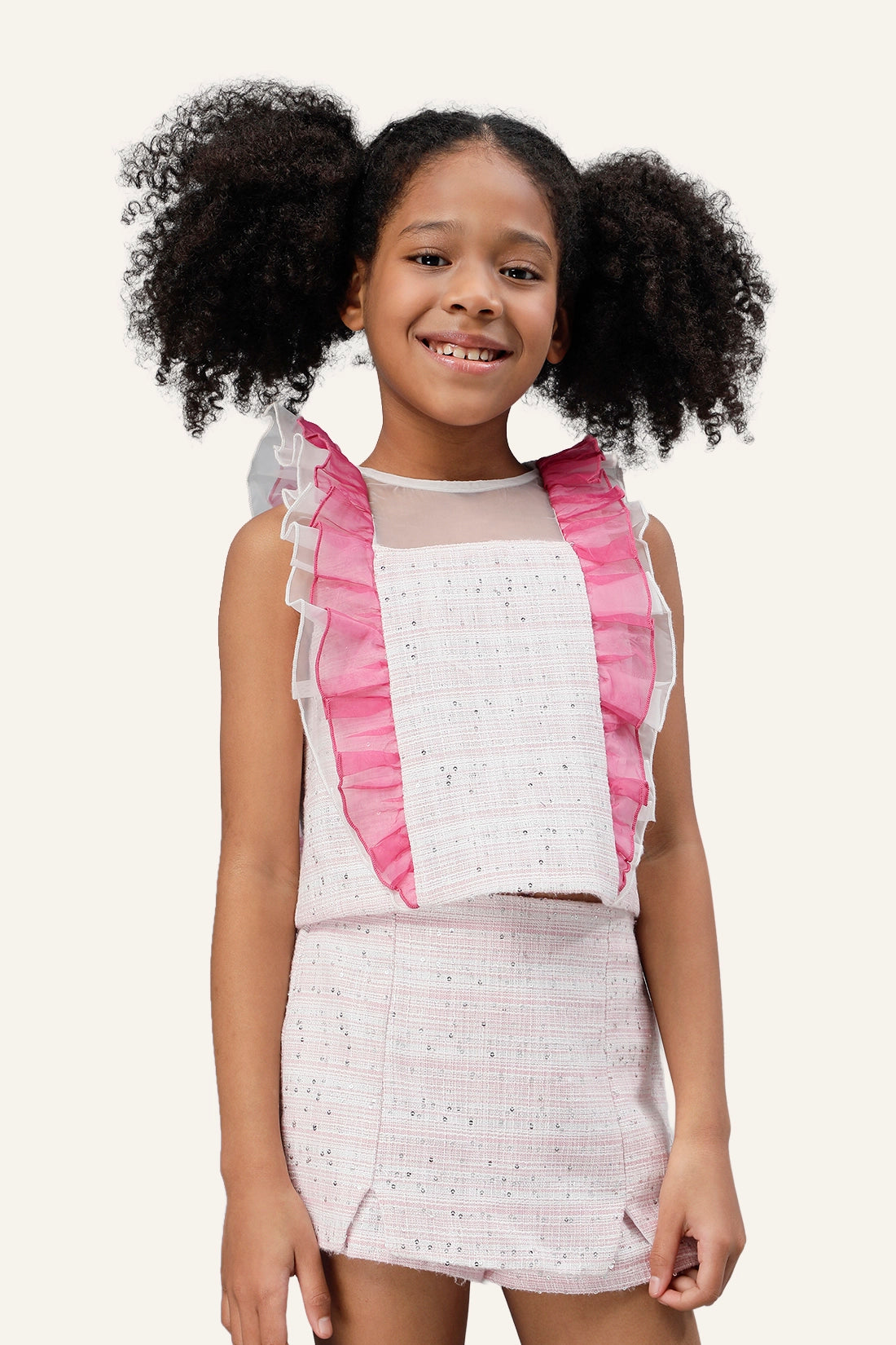 Girls Pink Round Neck Top