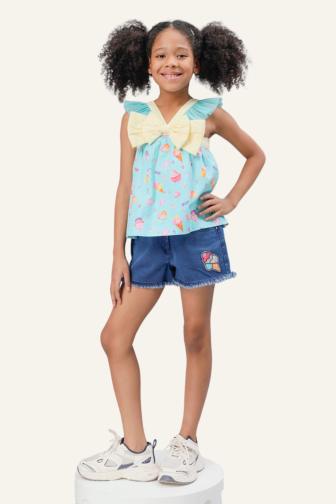 Girls Blue Denim Hot Shorts