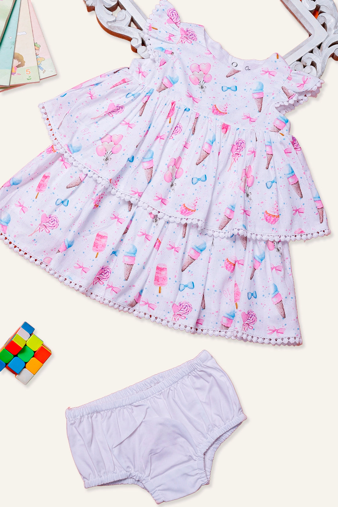 Baby Girls White Candy Dress
