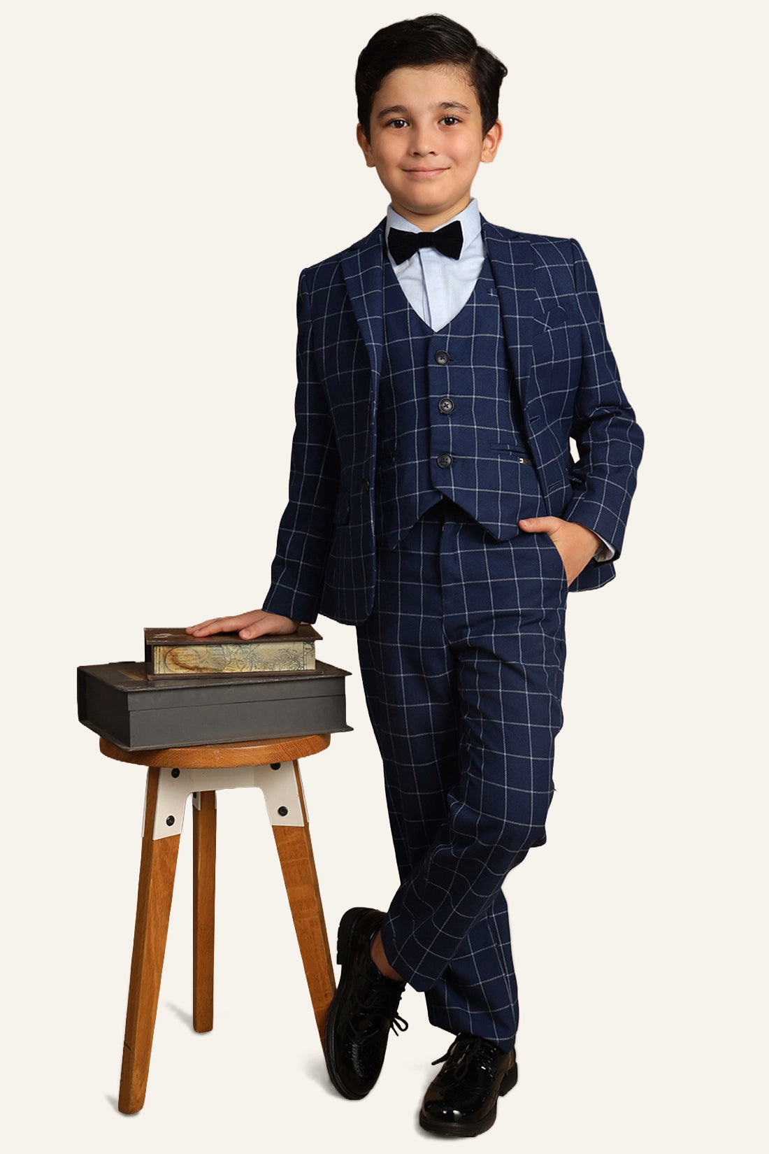 Boys Blue Checks Trouser