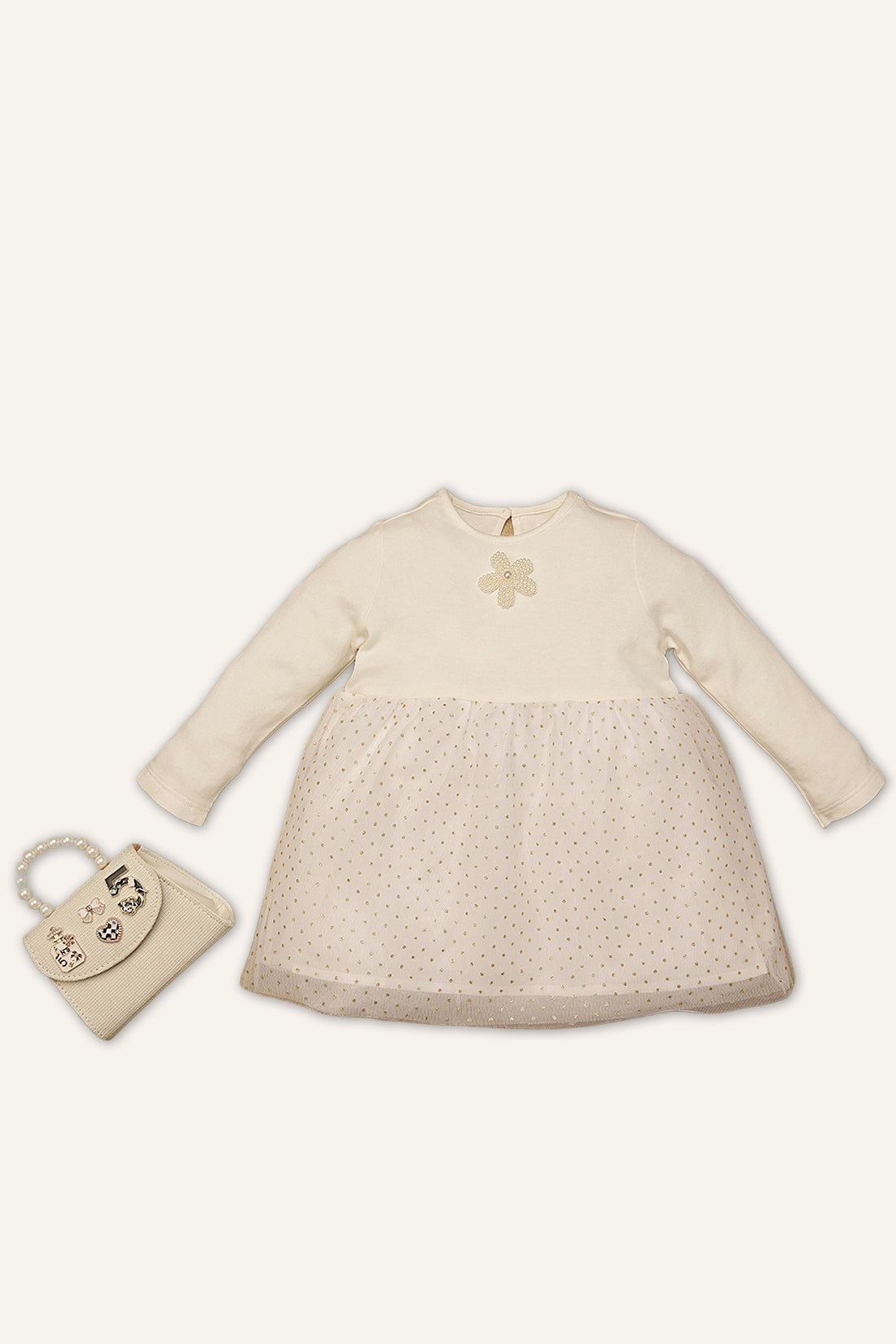 Baby Girls Off White Dress – Party Wear