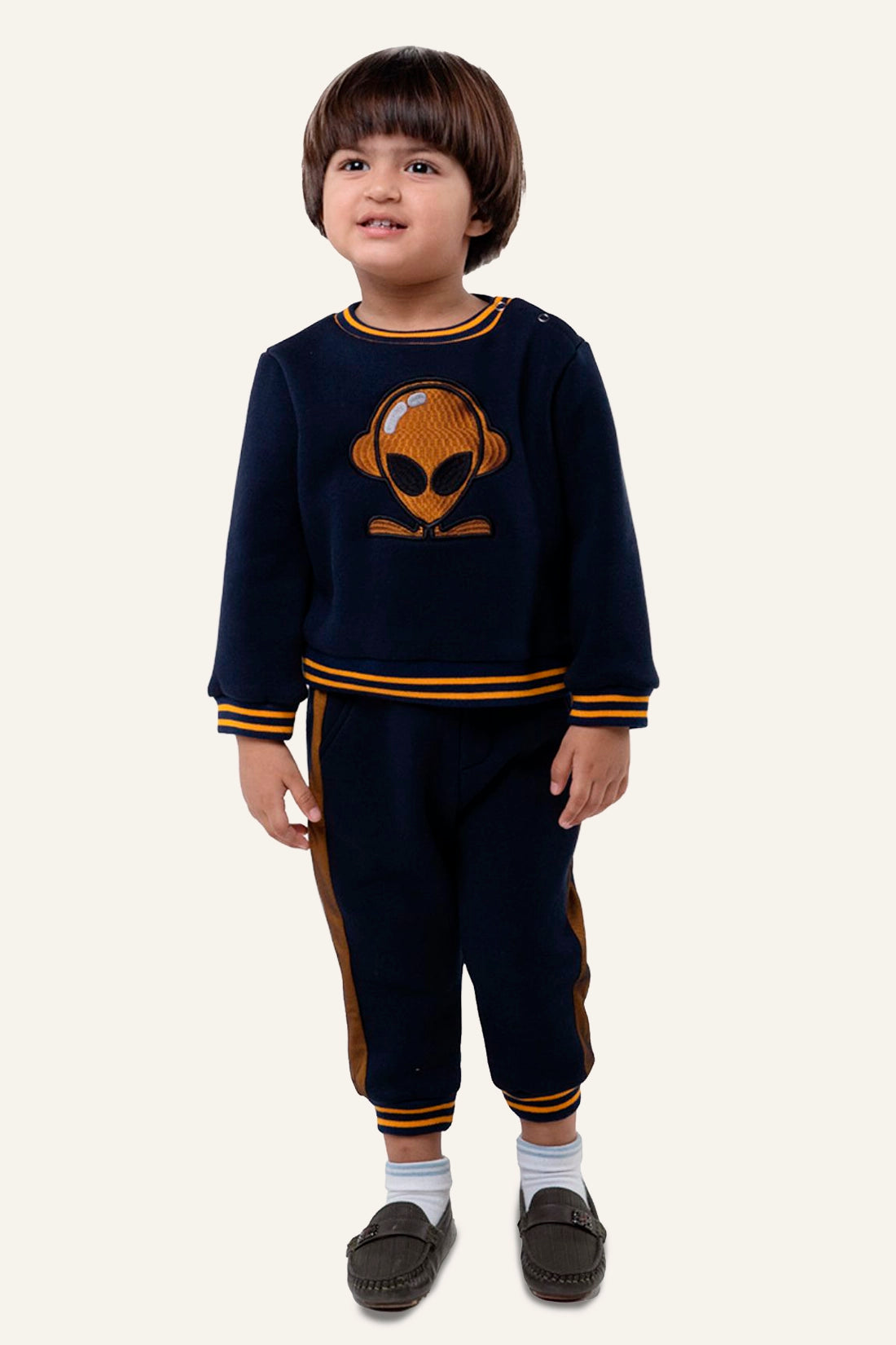 बेबी बॉयज के लिए नेवी ब्लू एलियन ट्रैक सूट (नवजात)