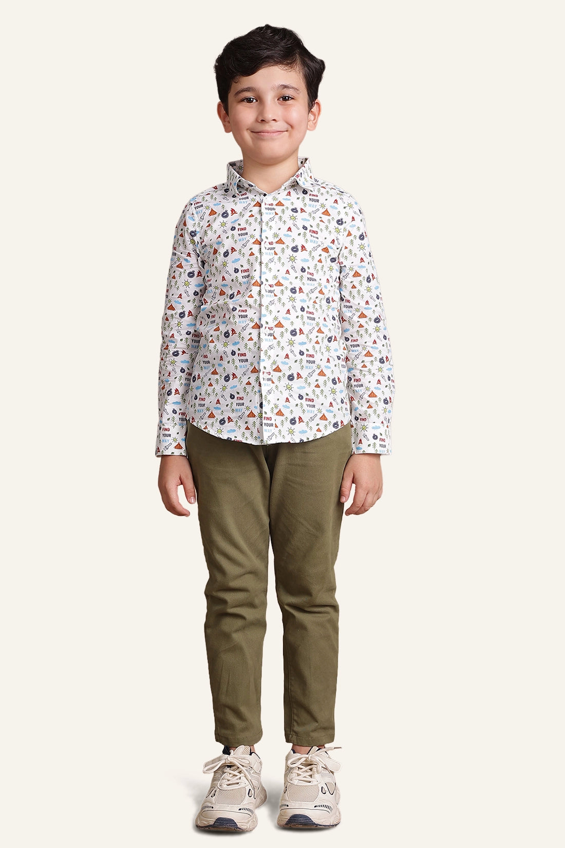 Boys Off White Adventurer Cotton Shirt