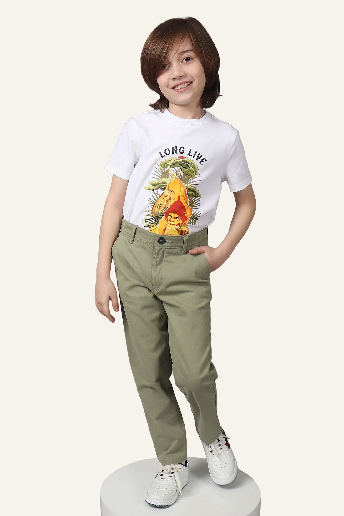 Boys Green Chinos