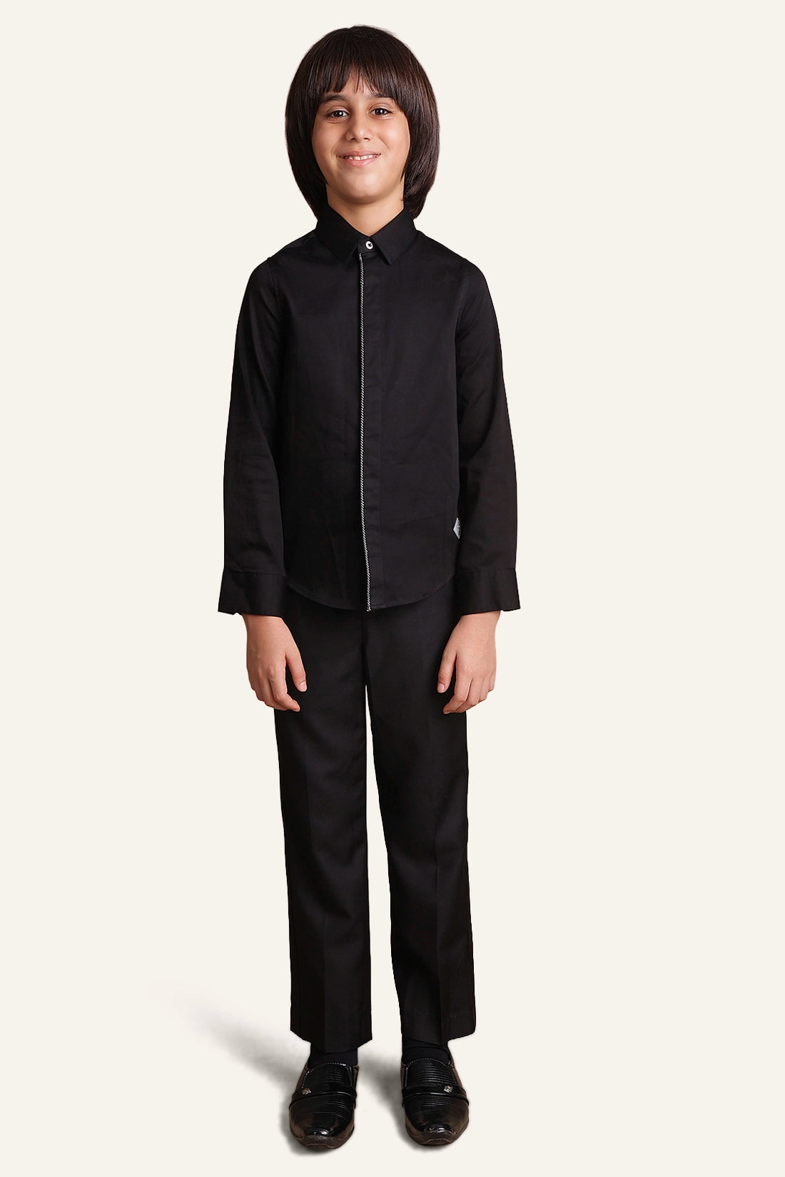 Boys Black Party Shirt