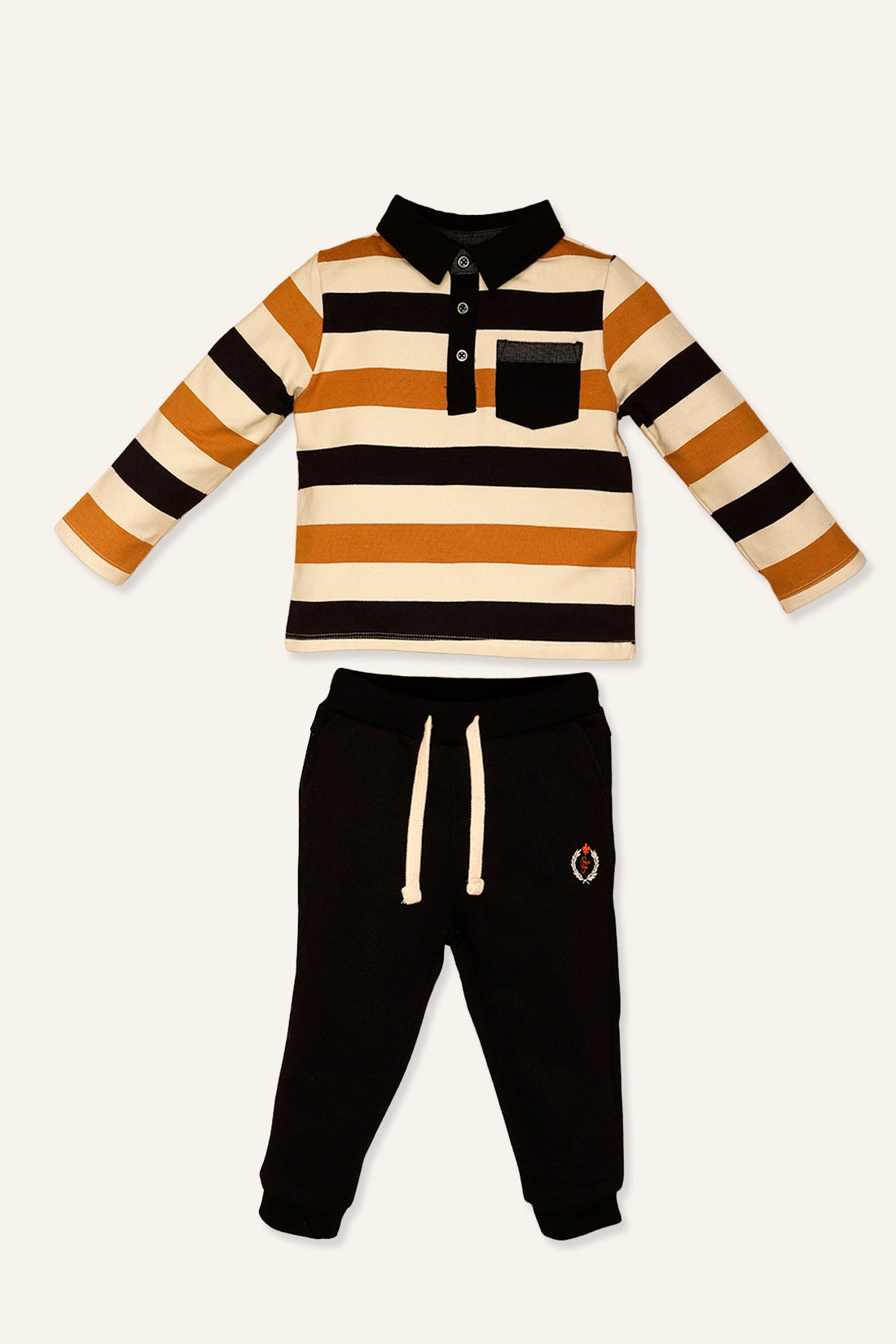 Baby Boys Multi Stripes T-Shirt & Track Pant Set