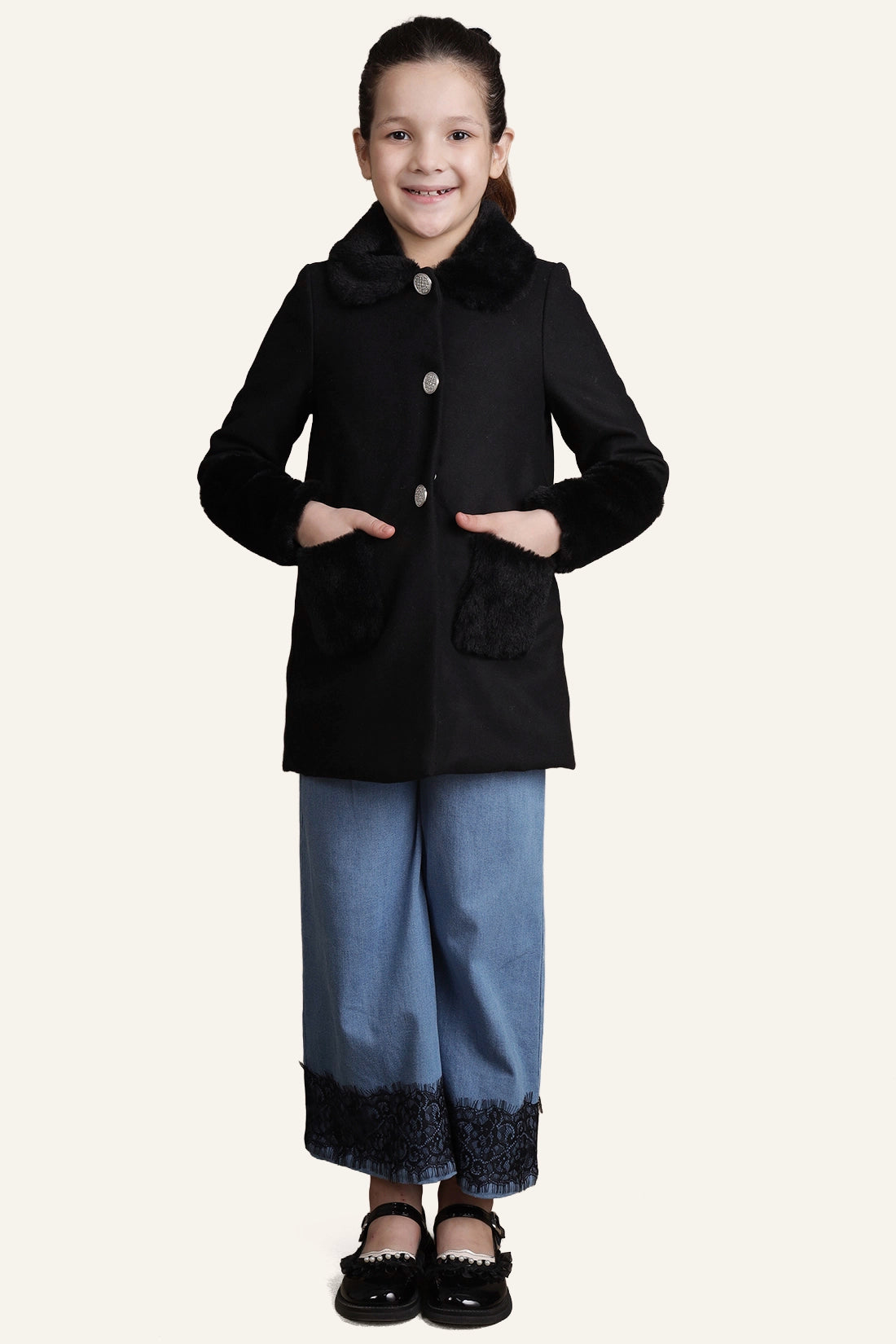 Girls Black Overcoat – Winter Wear