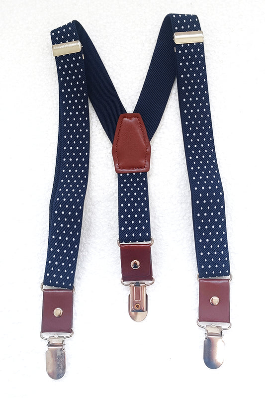 One Friday Navy Blue Polka Dot Print Suspender