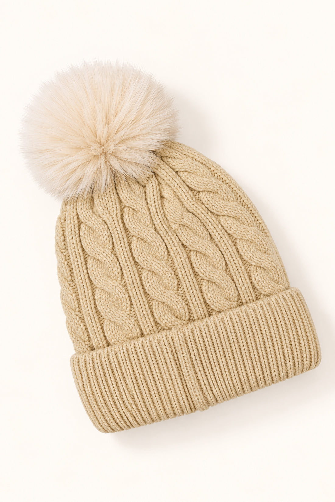 Unisex Beige Solid Knit Gift Set
