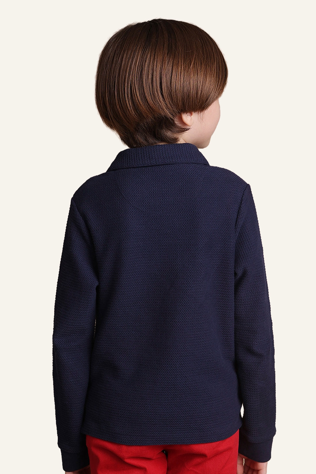 Boys Navy Blue Knitted T-shirt