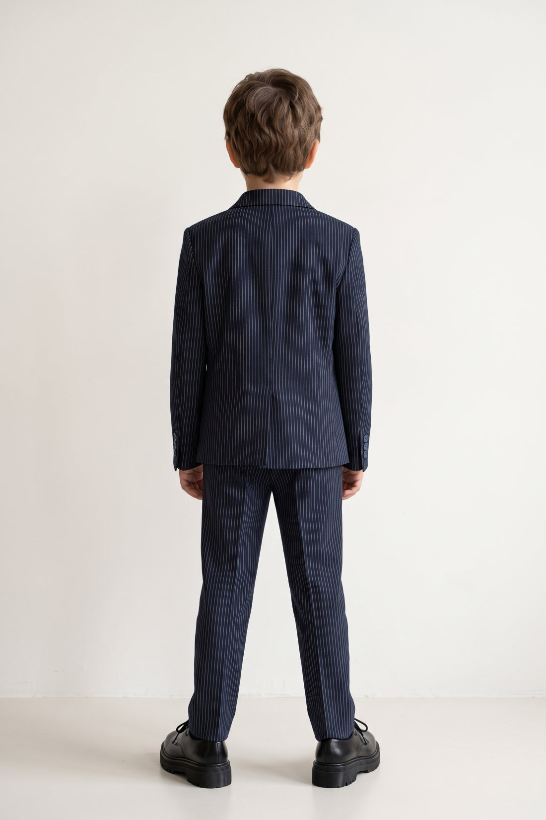 Boys Navy Blue Star Print Twill Blazer