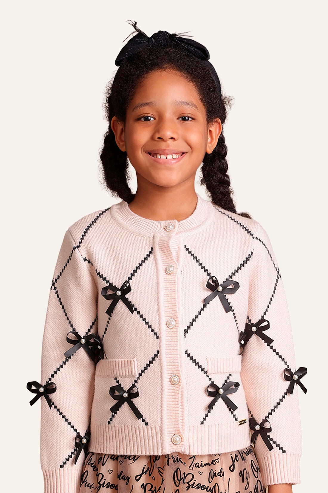 Girls Nude Solid Sweater