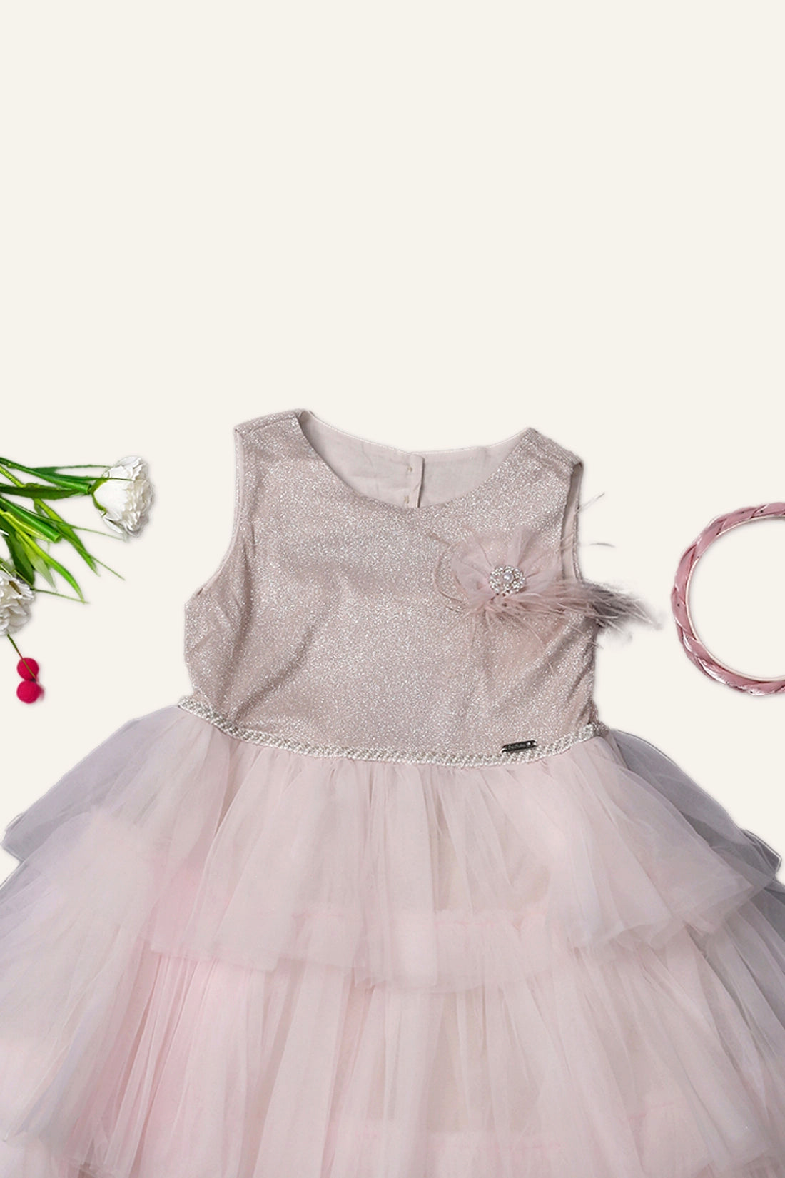 Girls Pink Charm Party Dress