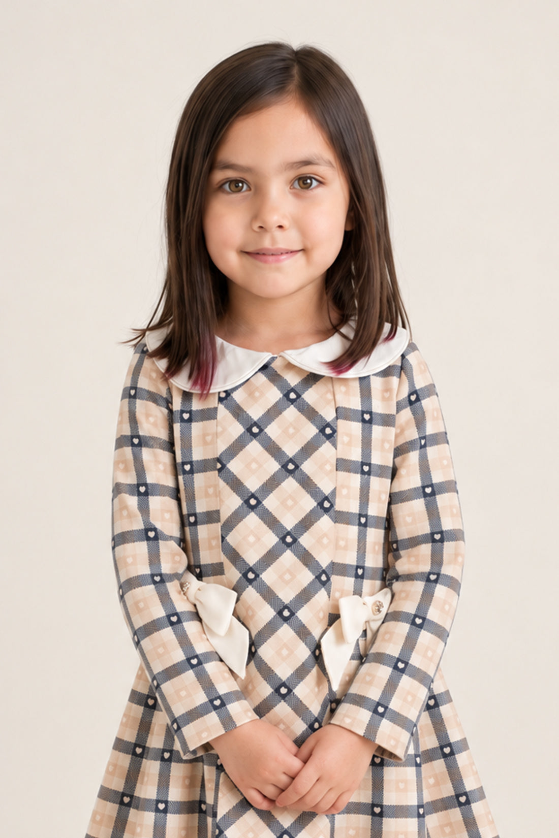 Baby Girls Multicolour Faux Fur Peter Pan Collar Dress