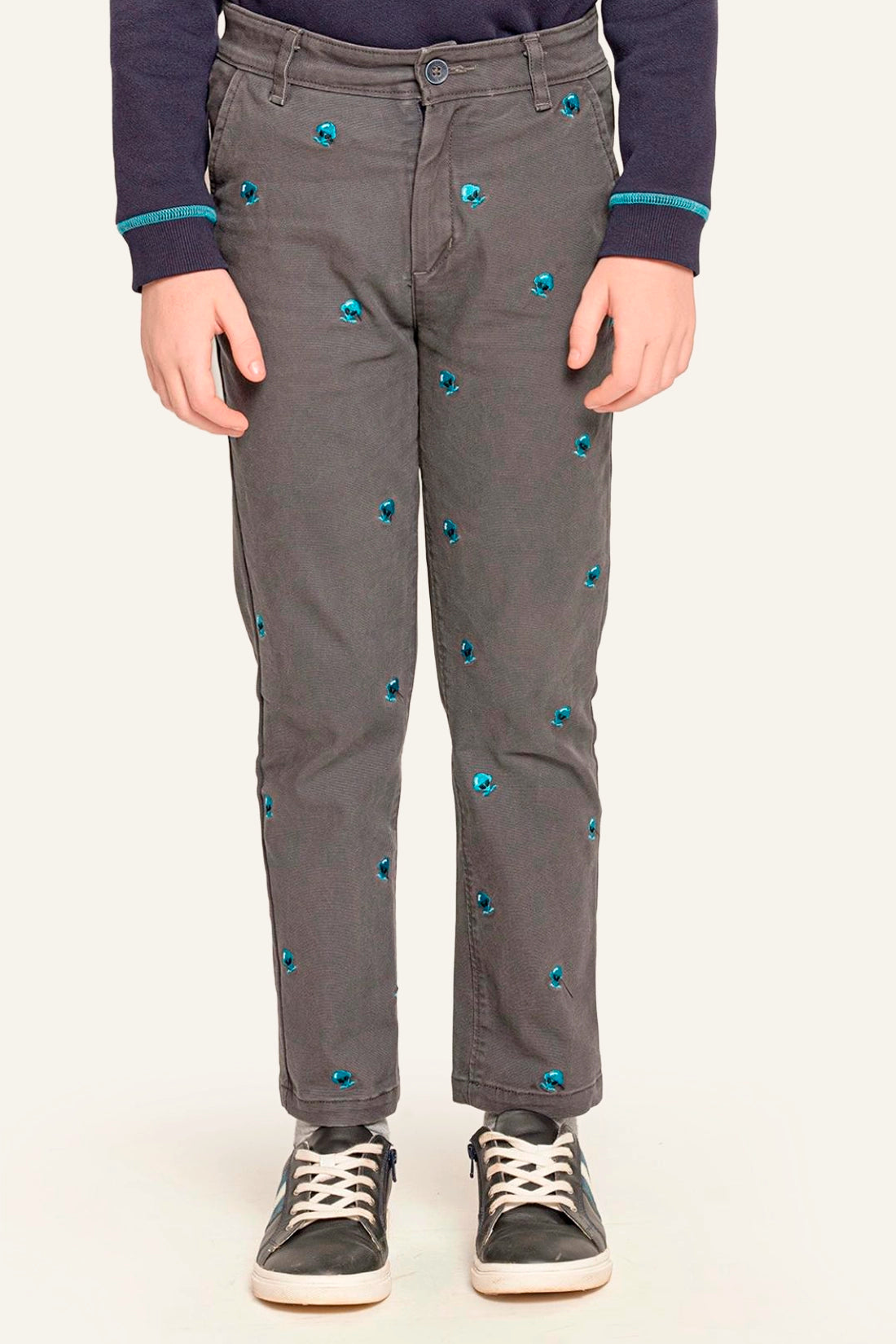 Boys Grey Straight Fit Trouser