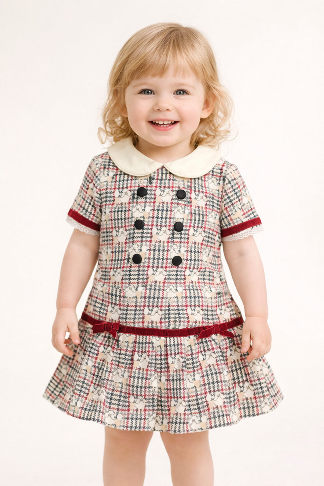 Baby Girls Multi Check Cotton Dress
