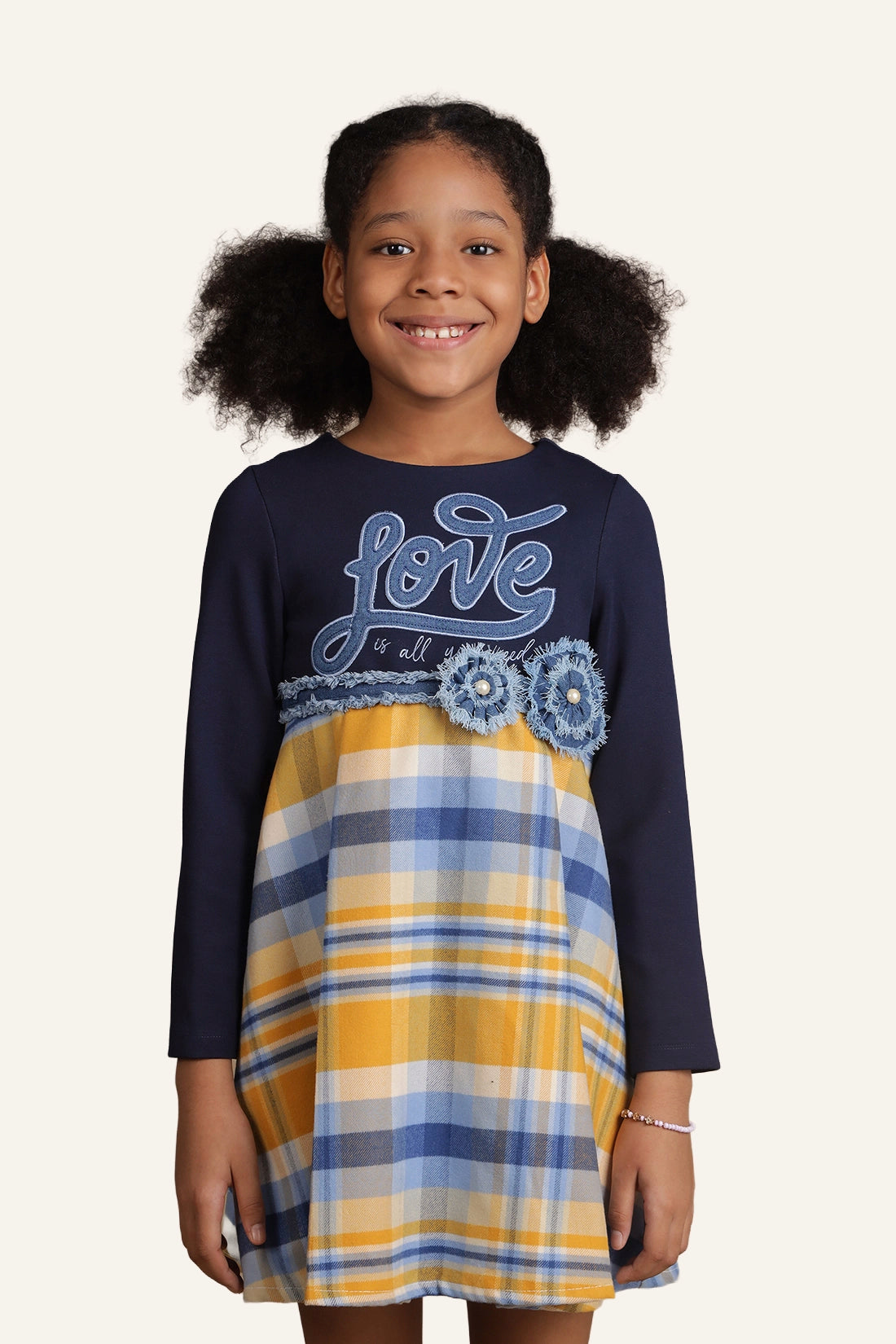 Girls Multicolor Checks Dress