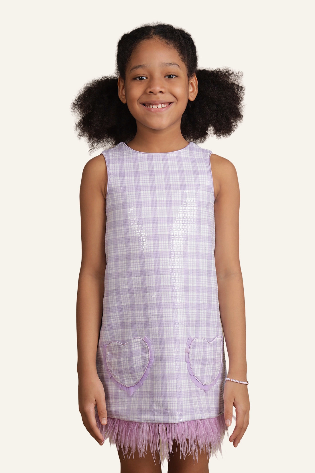 Girls Lavender Sequinned Dress