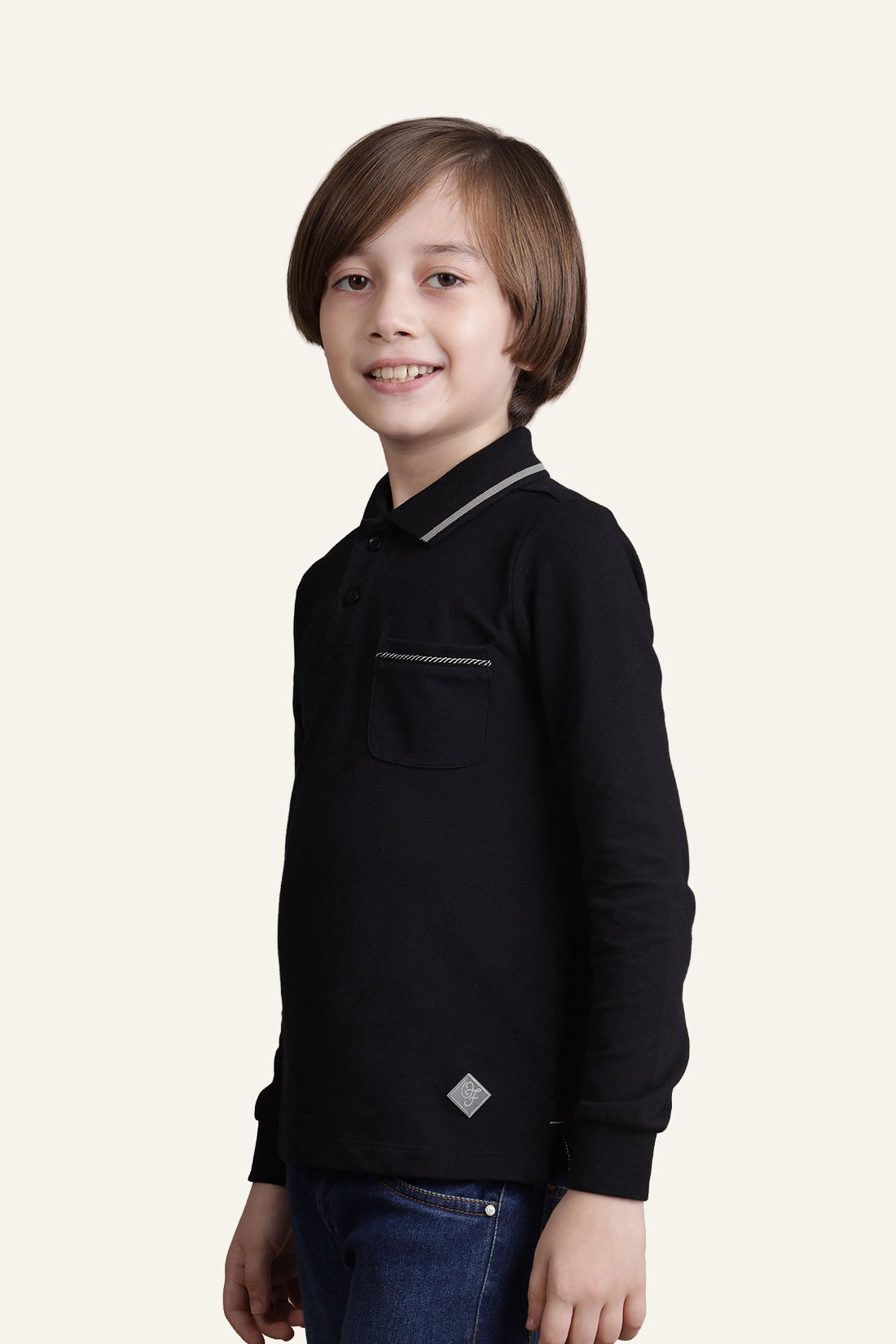 Boys Black Polo T-shirt