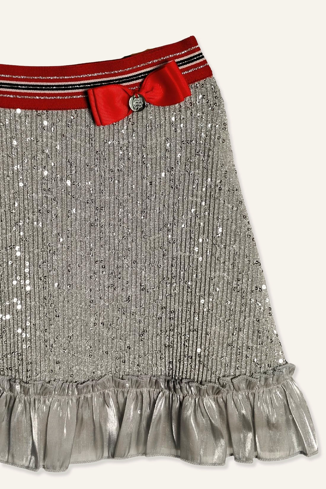 Girls Silver Sequins Skirt