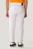 One Friday Kids Boys White Cotton Embroidery Trouser
