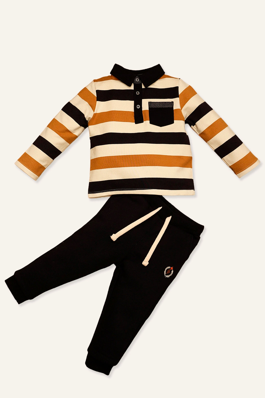 Baby Boys Multi Stripes T-Shirt & Track Pant Set
