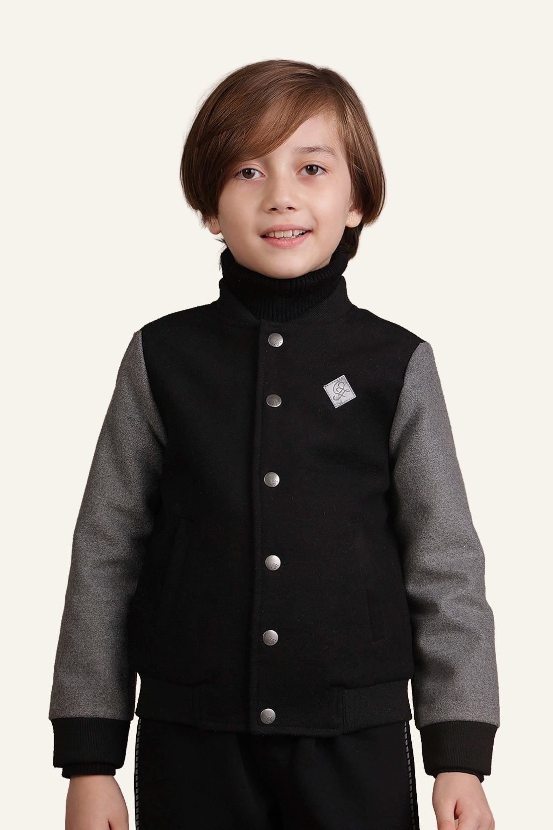 Boys Black & Grey Dual Colour Jacket
