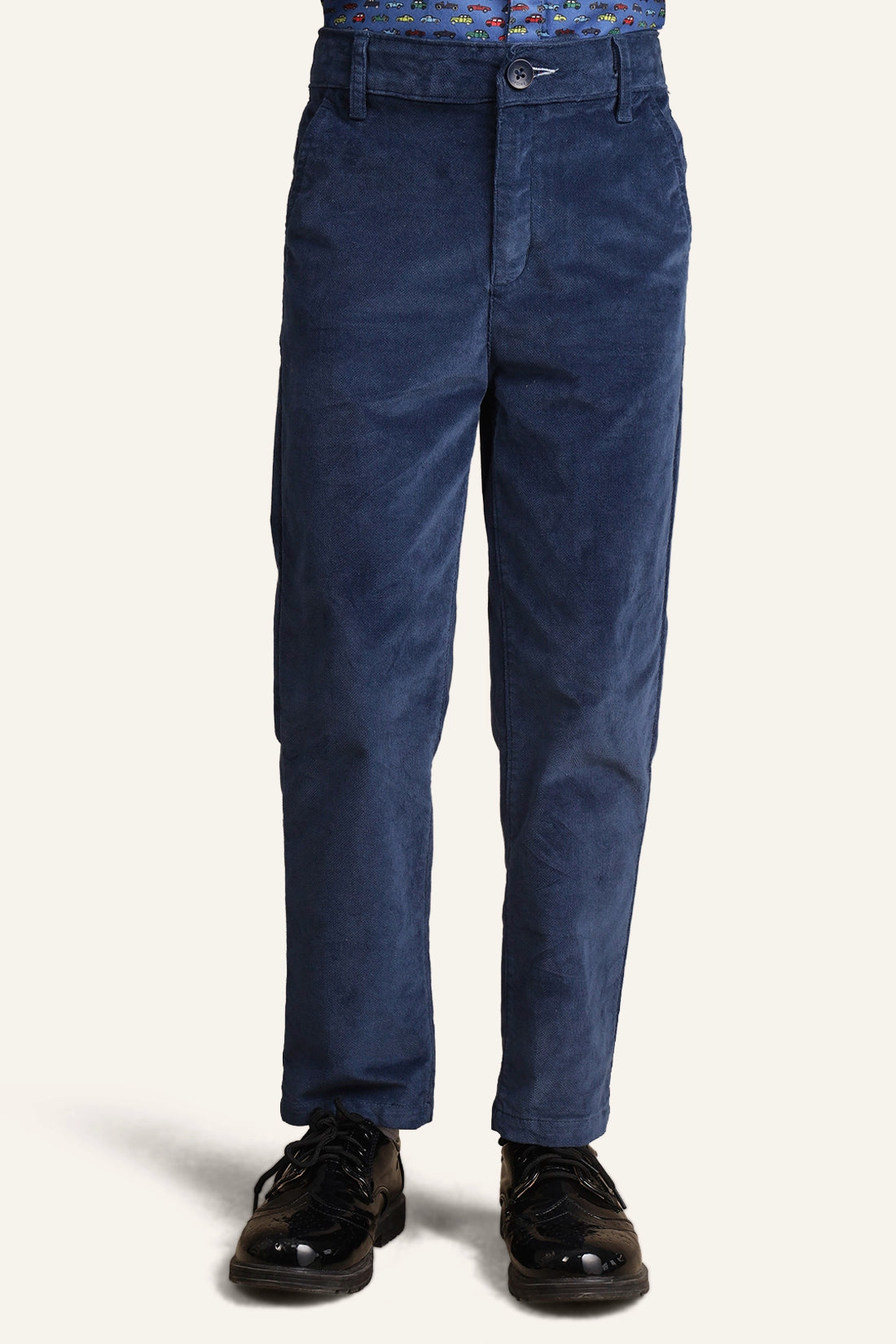 Boys Navy Blue Straight Fit Trouser