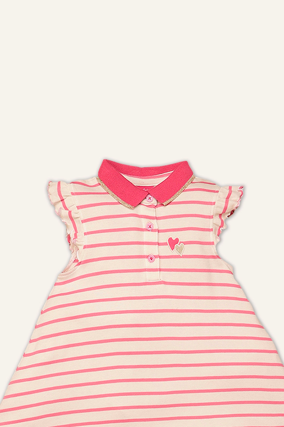 Girls Pink A-Line Stripe Dress