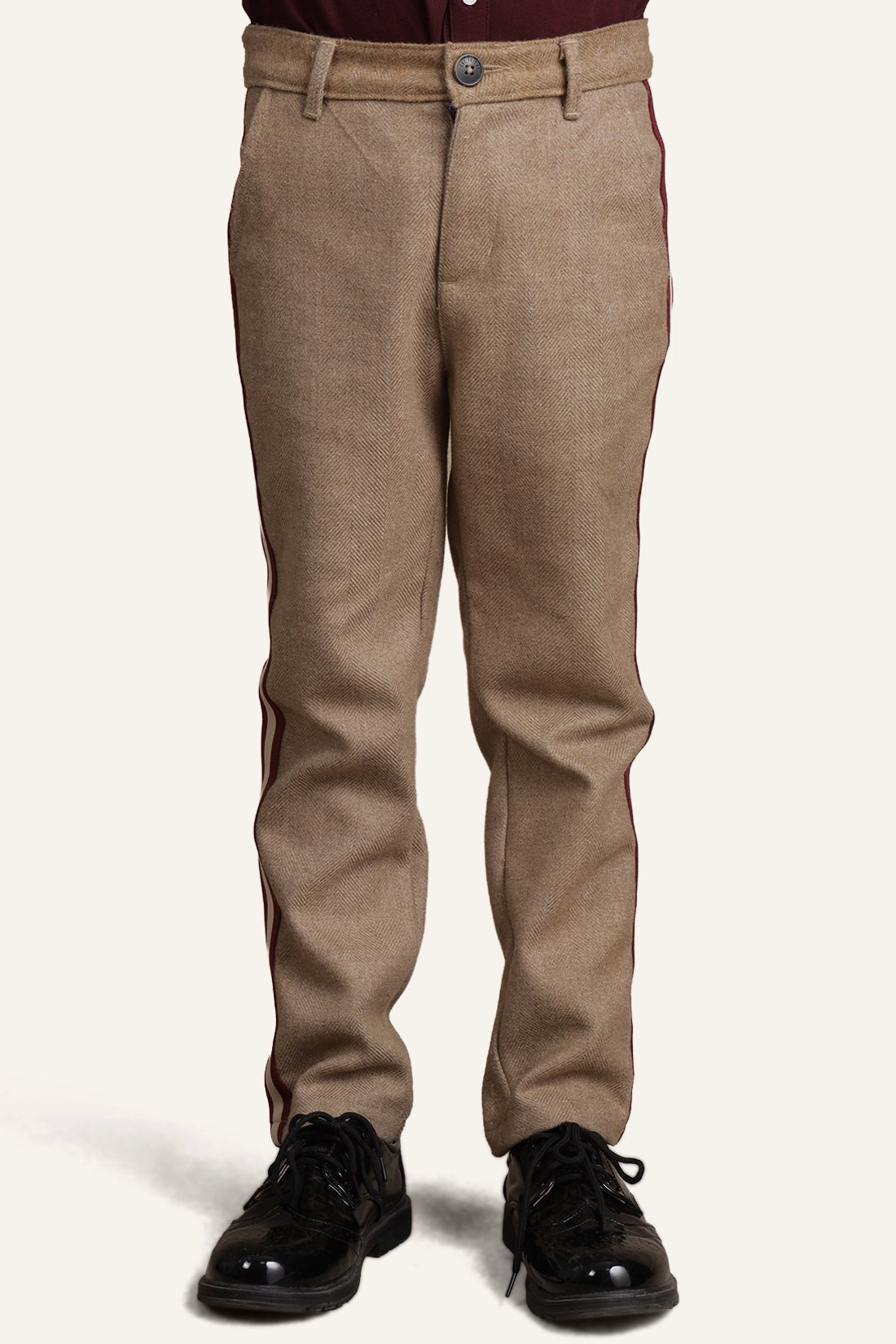 Boys Beige Abstract Trouser
