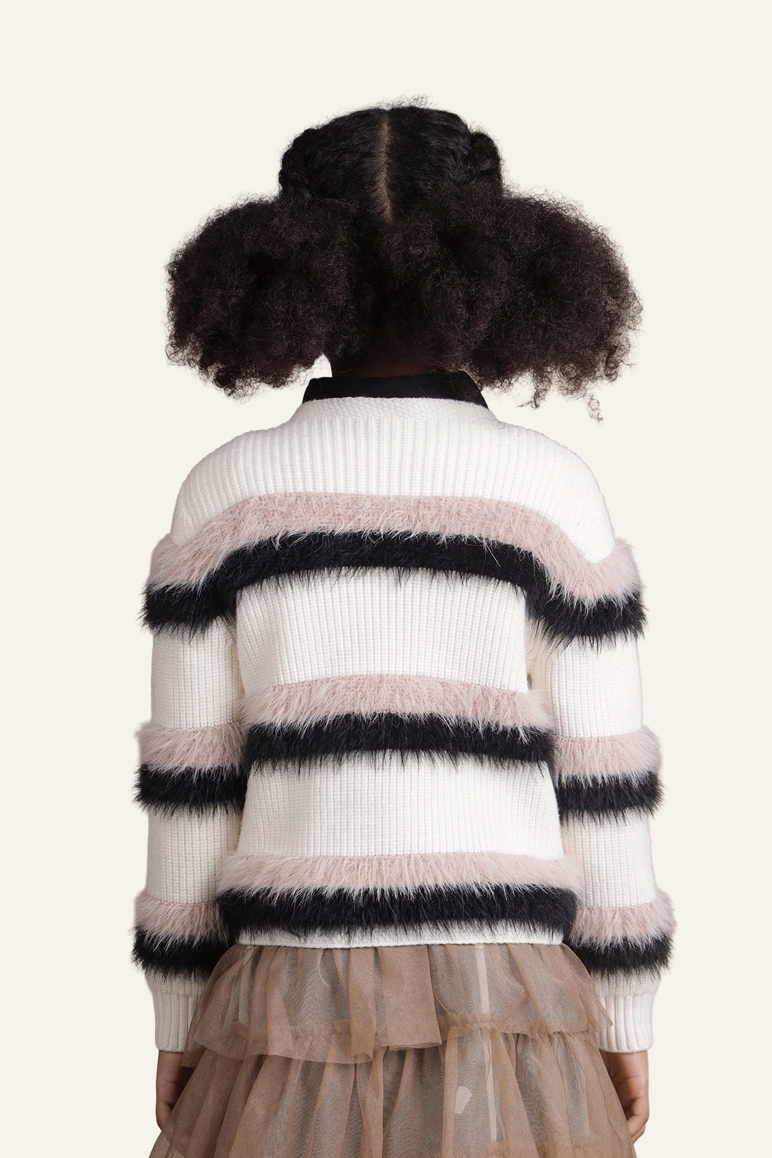 Girls Multicolor Stripes Sweater