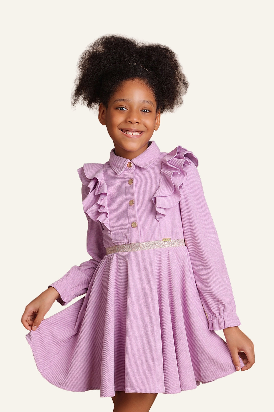 open lace back dress Buy Girls Lilac A-line Flared Dress