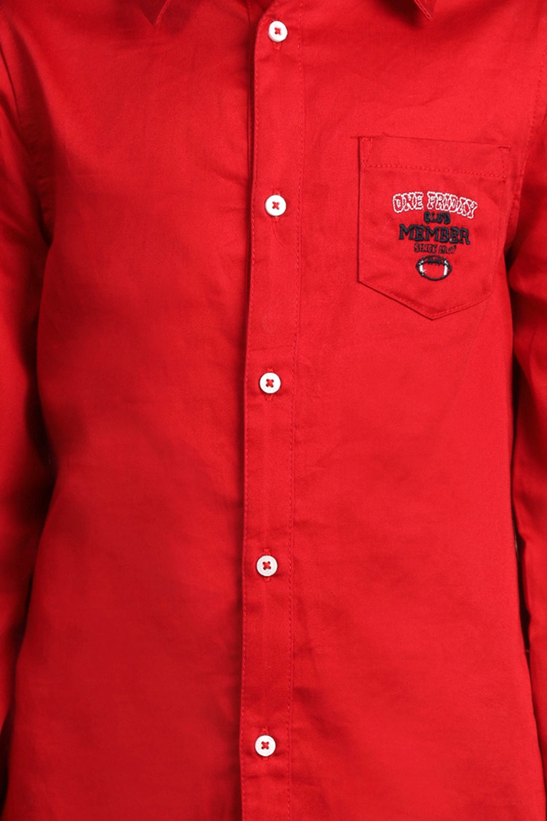 Boys Red Collared Shirt