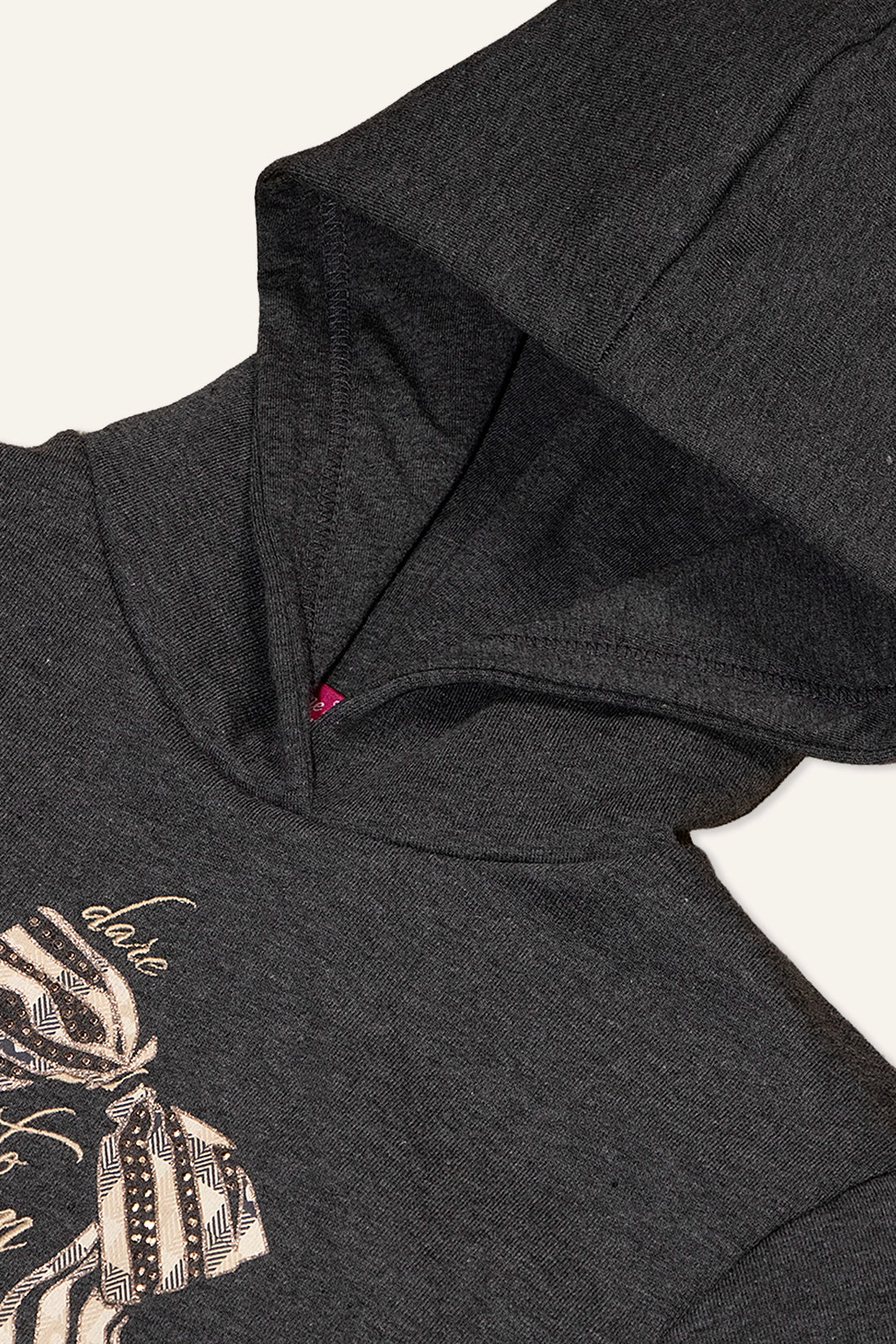 Girls Grey Solid Sweatshirt With Trouser